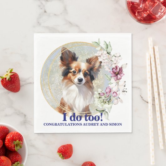 Serviette En Papier Papillon Chien Mariage Napkins Avec Chiens Photo (En situation)