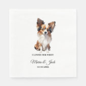 Serviette En Papier Papillon Chien Mariage Napkins avec photo (Devant)