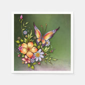 Serviette En Papier Papillon Cocktail Standard Napkins (Devant)