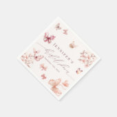 Serviette En Papier Papillon Coquette |  Baptême Mariage Papillons  (Coin)