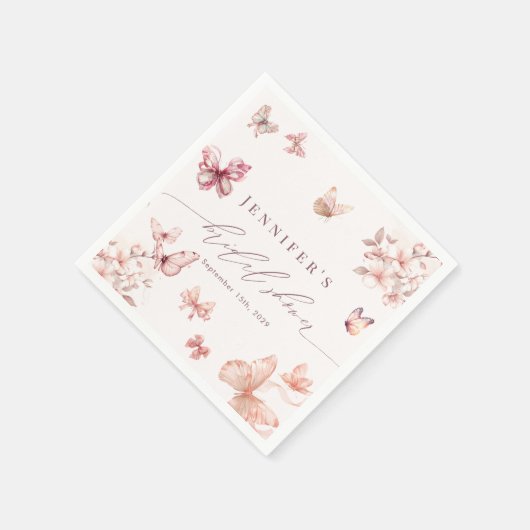 Serviette En Papier Papillon Coquette | Fête de mariage papillons (Coin)