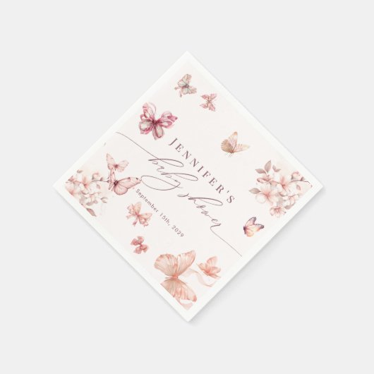 Serviette En Papier Papillon Coquette |  Fête de Naissance Papillons  (Coin)
