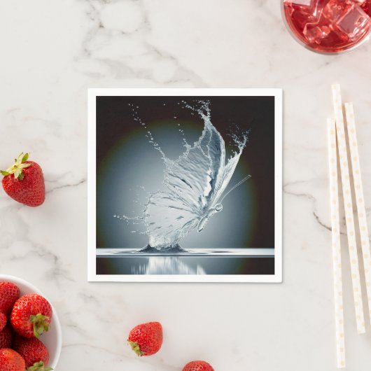 Serviette En Papier Papillon créant une goutte d'eau (En situation)