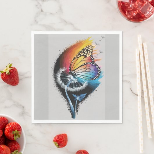 Serviette En Papier Papillon Dandelion (En situation)