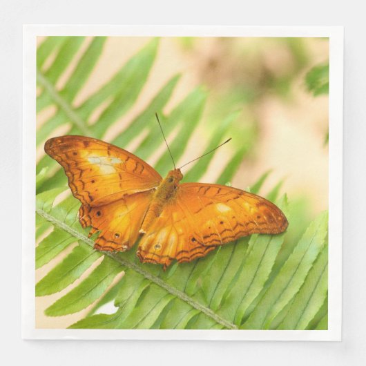 Serviette En Papier Papillon de croiseur orange (Devant)