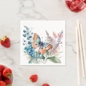Serviette En Papier Papillon de prairie romantique (En situation)
