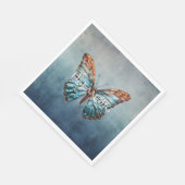 Serviette En Papier Papillon de texture gris bleu (Coin)