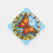 Serviette En Papier Papillon de vitrail (Coin)