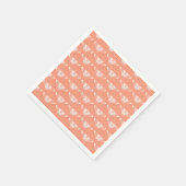 Serviette En Papier Papillon Deco stylisé - corail orange (Coin)