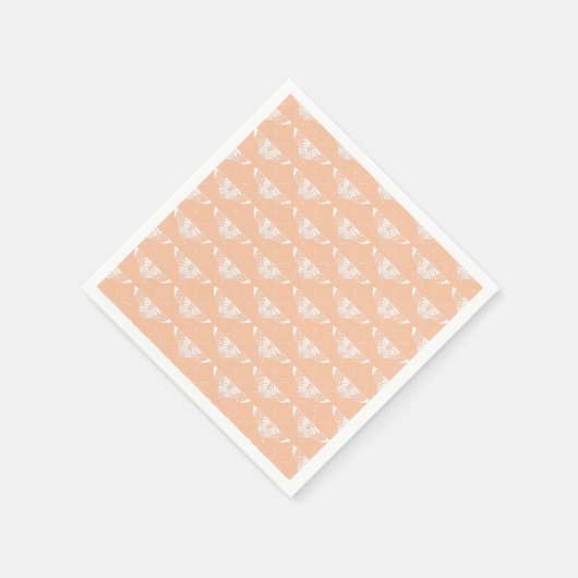 Serviette En Papier Papillon Deco stylisé - pêche douce (Coin)