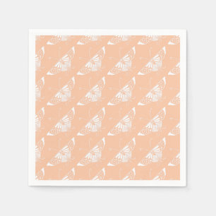 Serviette En Papier Papillon Deco stylisé - pêche douce
