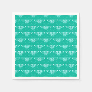 Serviette En Papier Papillon déco stylisé - turquoise et aqua