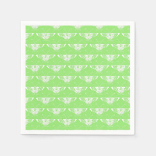 Serviette En Papier Papillon Deco stylisé - vert citron