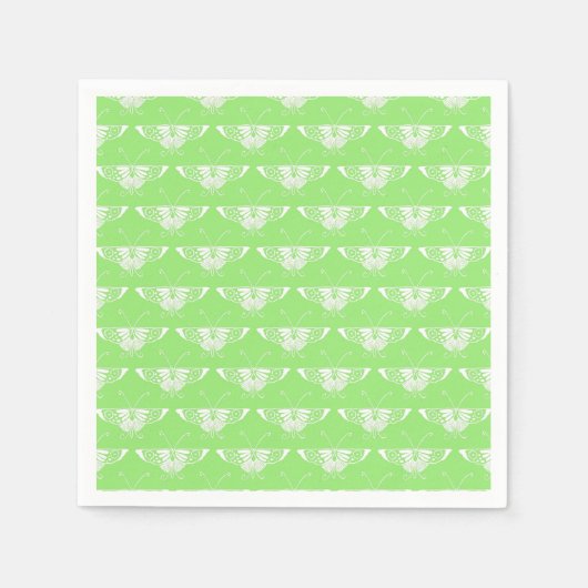 Serviette En Papier Papillon Deco stylisé - vert citron (Devant)