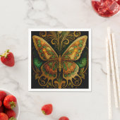 Serviette En Papier Papillon d'or Art nouveau (En situation)