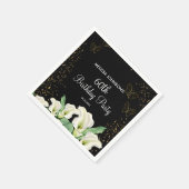 Serviette En Papier Papillon d'or Blanc Calla Lily Noir Anniversaire (Coin)
