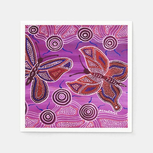 Serviette En Papier Papillon Dream Purple Napkins (Devant)