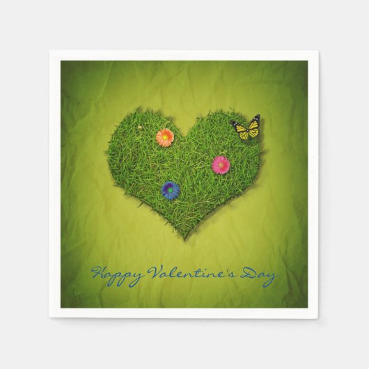Serviette En Papier Papillon en forme de coeur (Devant)