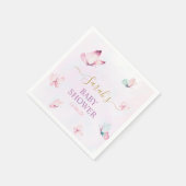 Serviette En Papier Papillon enchanté violet serviettes rose (Coin)