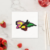 Serviette En Papier Papillon et rose (En situation)