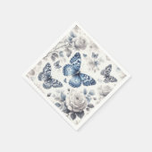 Serviette En Papier Papillon et rose (Coin)