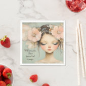 Serviette En Papier Papillon Fairy Whimsical Ailes sur mesure (En situation)