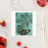 Serviette En Papier Papillon Feuille vert (En situation)