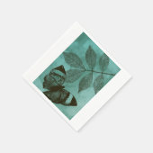 Serviette En Papier Papillon Feuille vert (Coin)