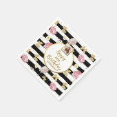 Serviette En Papier Papillon Floral Anniversaire Photo Personnalisée T (Coin)