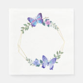 Serviette En Papier Papillon Floral Mariage Fête des mariées Printemps (Devant)