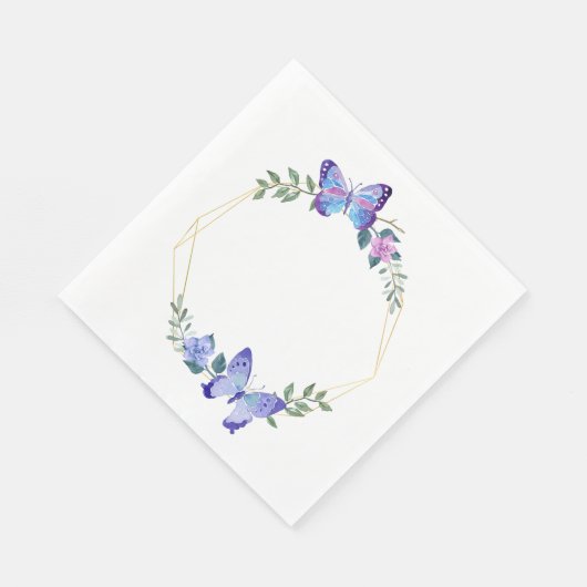 Serviette En Papier Papillon Floral Mariage Fête des mariées Printemps (Coin)