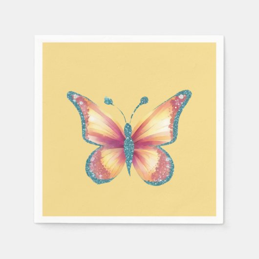 Serviette En Papier Papillon gai (Devant)