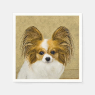 Serviette En Papier Papillon (Hound Tri) Peinture - Art original du ch