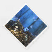 Serviette En Papier Papillon indigo et forêt de champignons (Coin)