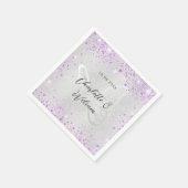 Serviette En Papier papillon mariage violet scintillant (Coin)