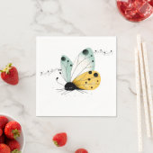 Serviette En Papier Papillon Mignon et Endormi (En situation)