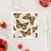 Serviette En Papier Papillon monarque (En situation)