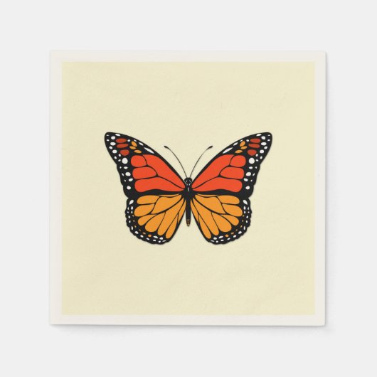 Serviette En Papier Papillon monarque (Devant)