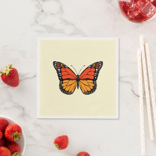 Serviette En Papier Papillon monarque (En situation)