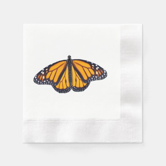 Serviette En Papier Papillon monarque (Devant)