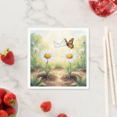 Serviette En Papier Papillon monarque livrant du courrier (En situation)