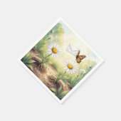 Serviette En Papier Papillon monarque livrant du courrier (Coin)