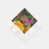 Serviette En Papier Papillon Monarque sur Marigold rose (Coin)