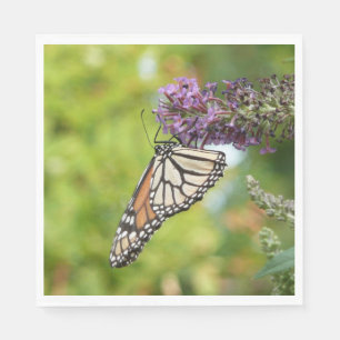 Serviette En Papier Papillon Monarque sur papillon pourpre Bush