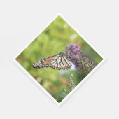 Serviette En Papier Papillon Monarque sur papillon pourpre Bush (Coin)