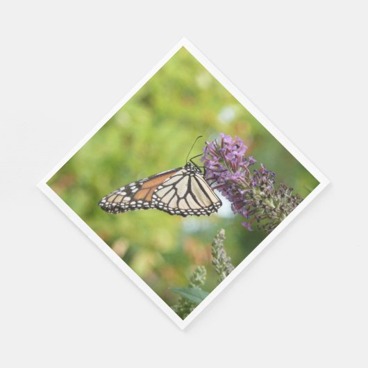 Serviette En Papier Papillon Monarque sur papillon pourpre Bush (Coin)