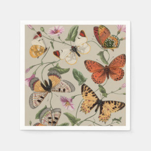 Serviette En Papier Papillon Moth Nature Collection Dessin