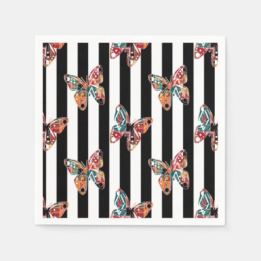 Serviette En Papier Papillon multicolore (Devant)