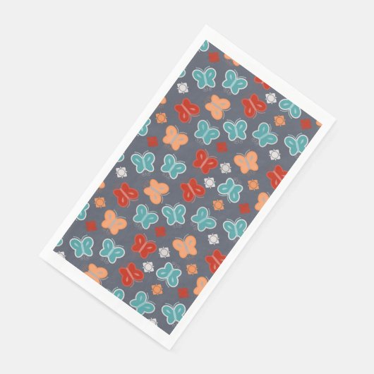 Serviette En Papier Papillon multicolore (Coin)