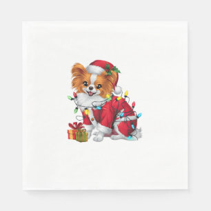 Serviette En Papier Papillon Noël Éclairage Père Noël Papillon Chien N